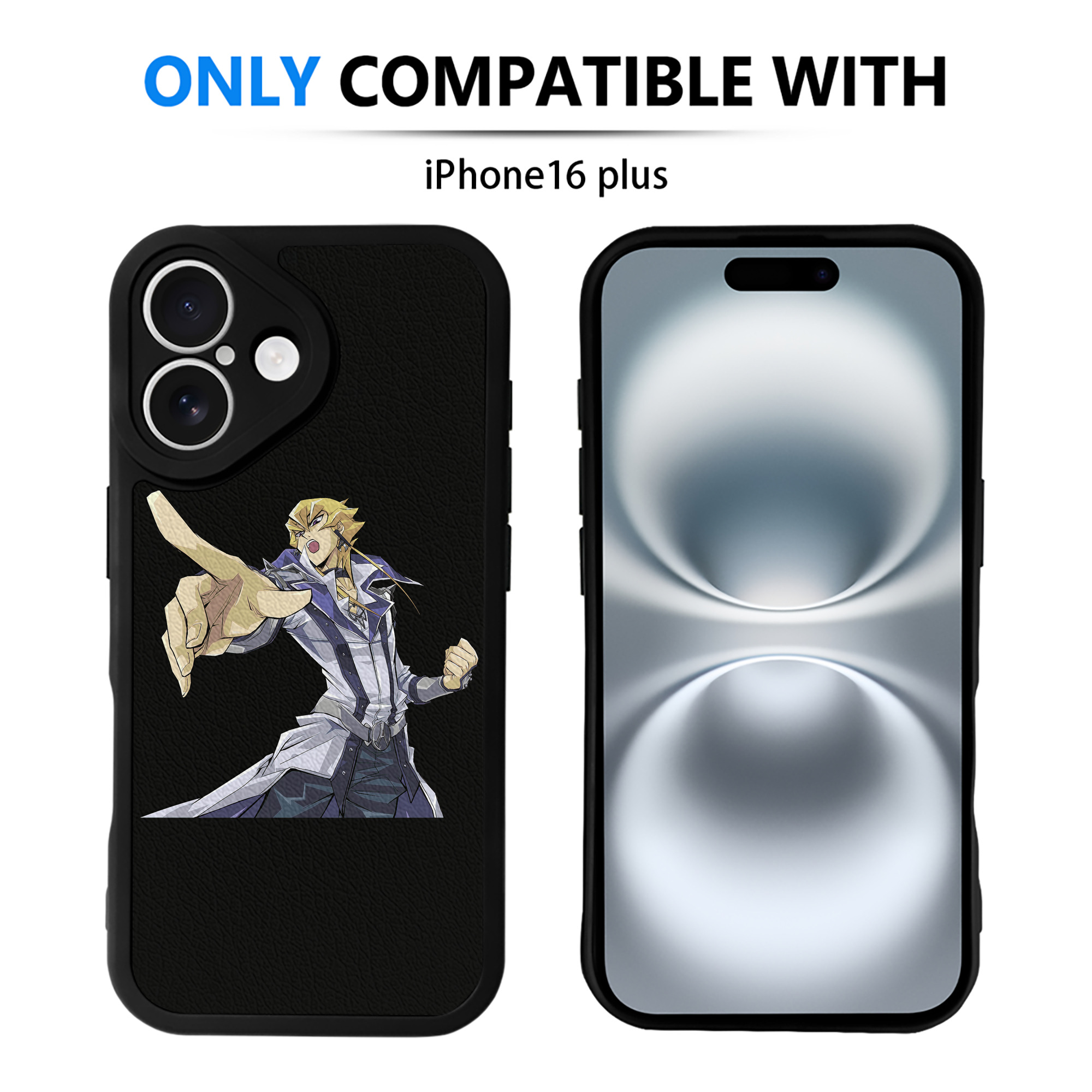 （画像用） 遊☆戯☆王 Yu-Gi-Oh! 【iPhone 16シリーズ対応】シリコンスマホケース（レザー調） 材質：シリコン